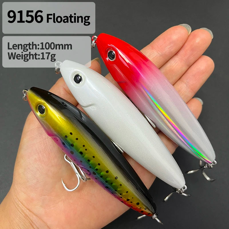 17g 100mm Floating Pencil Fishing Lure Surface Walk the Dog Artificial Bait for Saltwater Skitter Walk Topwater Fishing Supplies