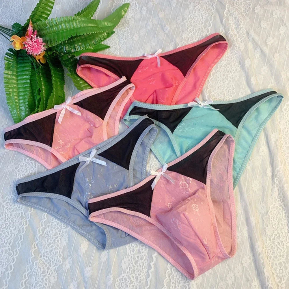 Men Sexy Briefs Sheer Bugle Pouch Stretch Panties Underwear Erotic Hombre Underpants Low Rise Lingerie Breathable Soft Calcinha