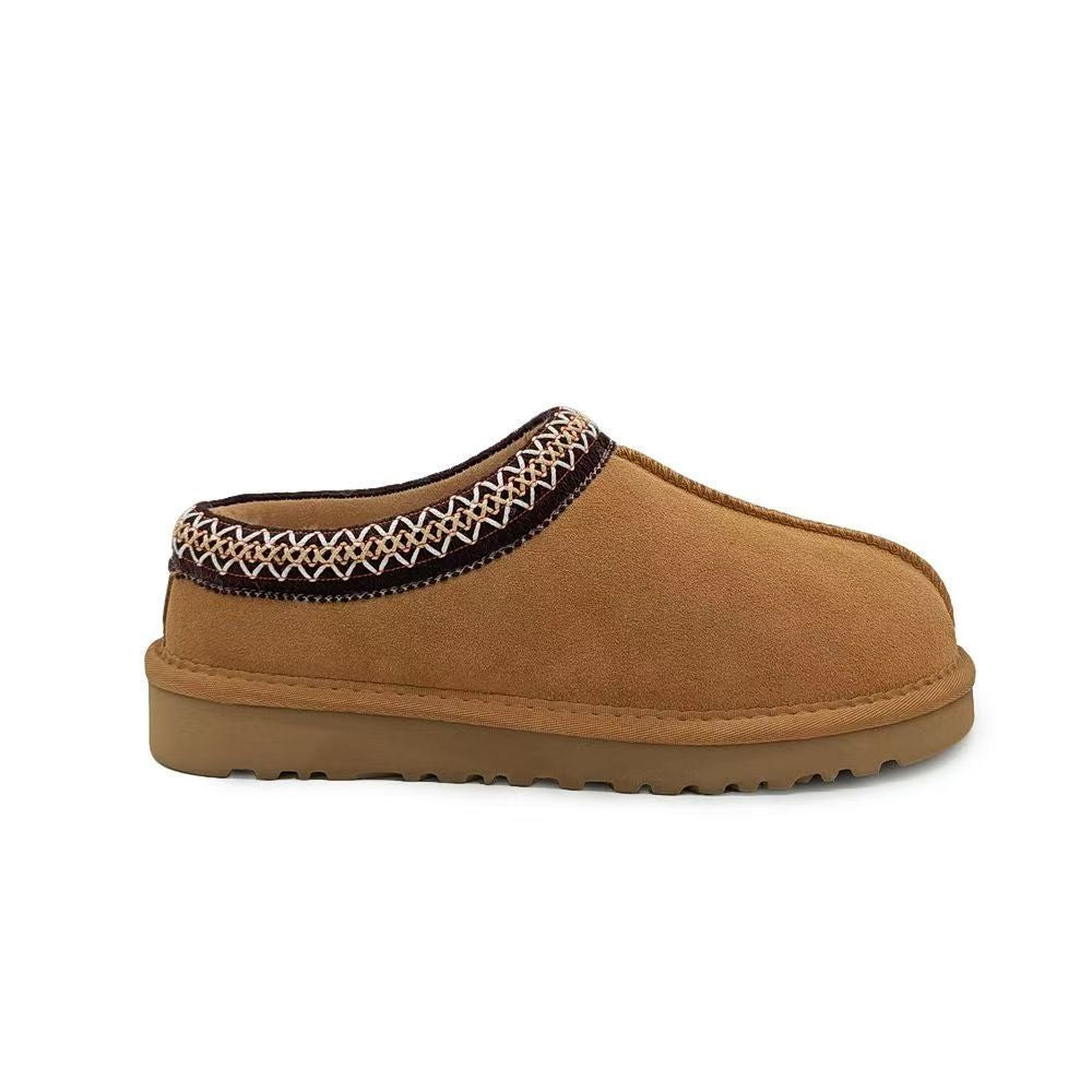 Furry Slip-On Woman Clogs Fuzzy Cozy Open-Back Snow Boots