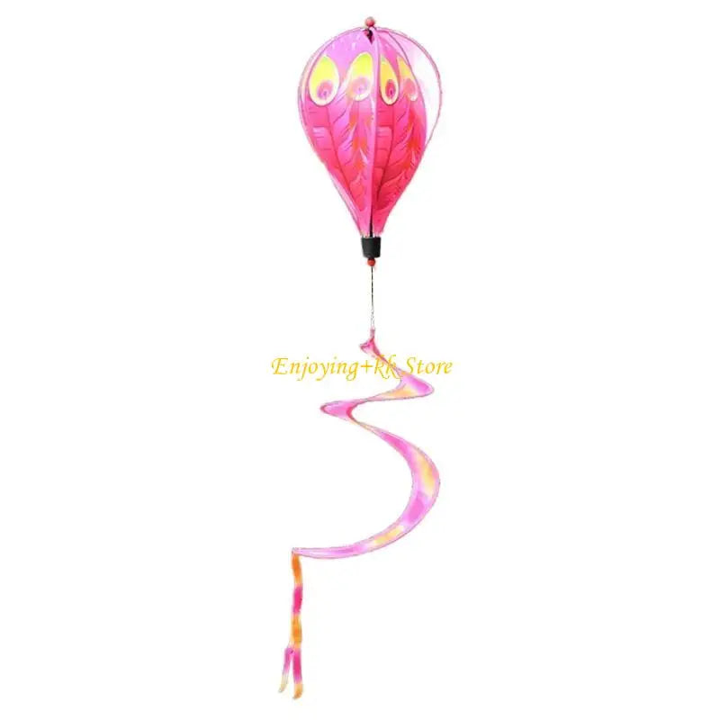 Q1JB Hot Air Balloon Wind Spinner Rainbow Pinwheel Garden Yard Lawn Decoration Gift