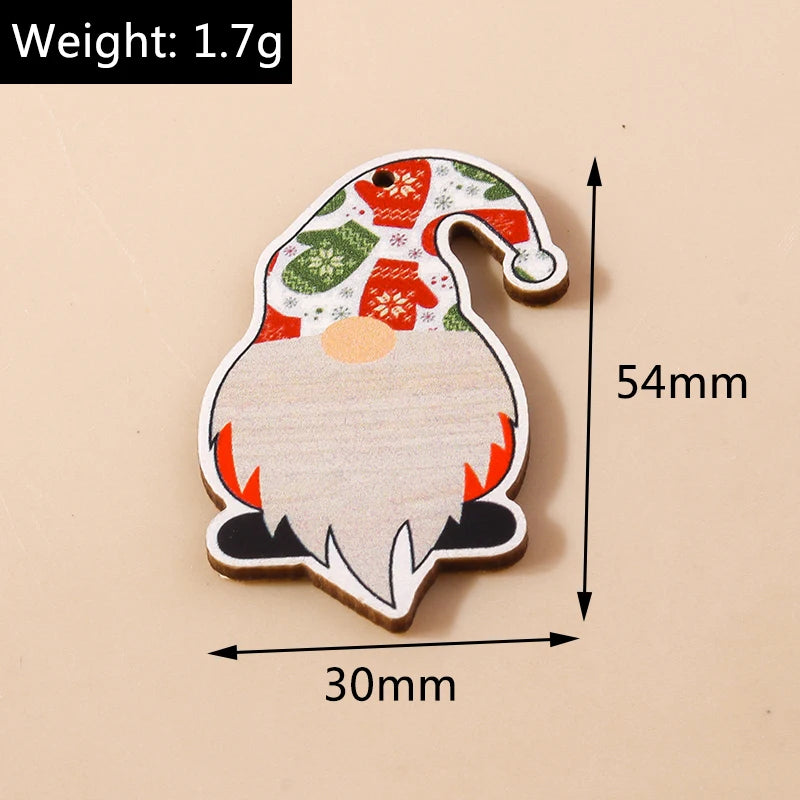 Leslie 10pcs Fashion Christmas Charms Cute Christmas Tree Deer Bell Snowman Pendant for Earring Necklace Making Accessories