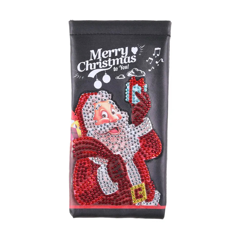 DIY Diamond Painting Glasses Storage Bags Waterproof Glasses Pouches  Cartoon Diamond Painting Craft Handbag Kit Christmas Decor