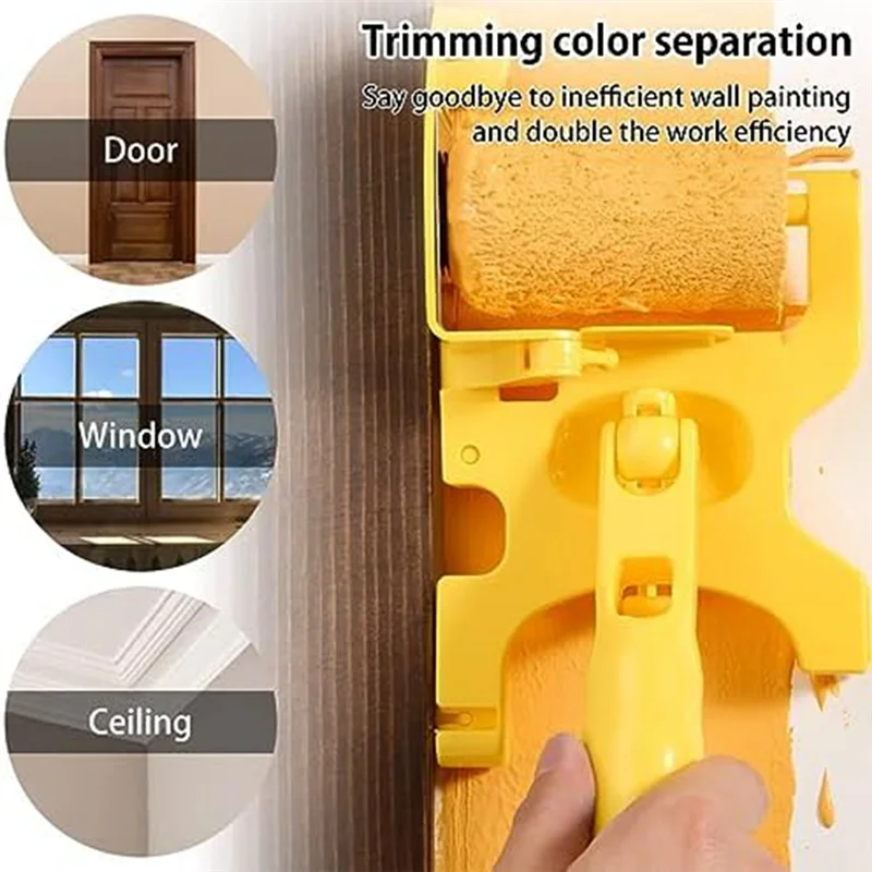 X40A_XA-Paint Edge Roller Brush With Roller Brush Extension Pole For Home Room Wall Ceilingwindow Painting Cleaning Paint Roller