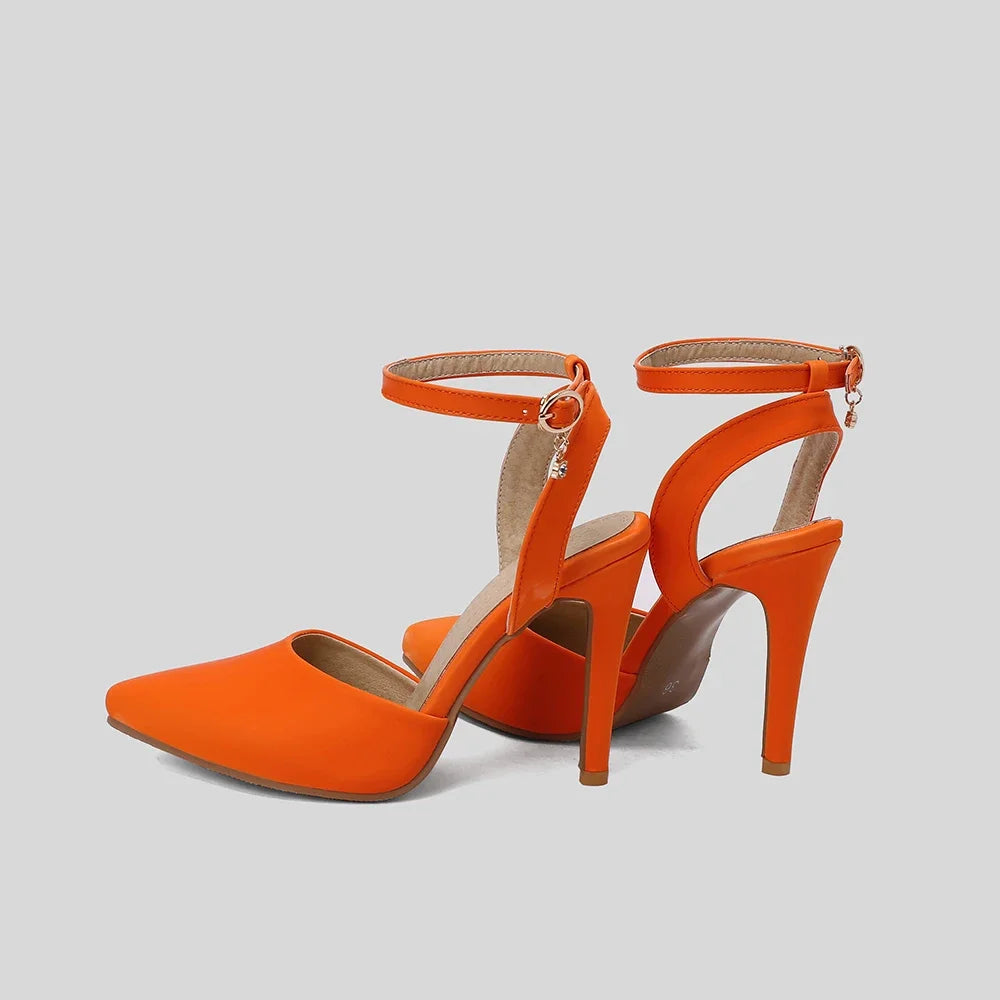 New Summer Elegant Black Green Women Nude Sandals Sexy High Heels Lady Slingback Shoes Plus Big Small Size  32 43 45 50