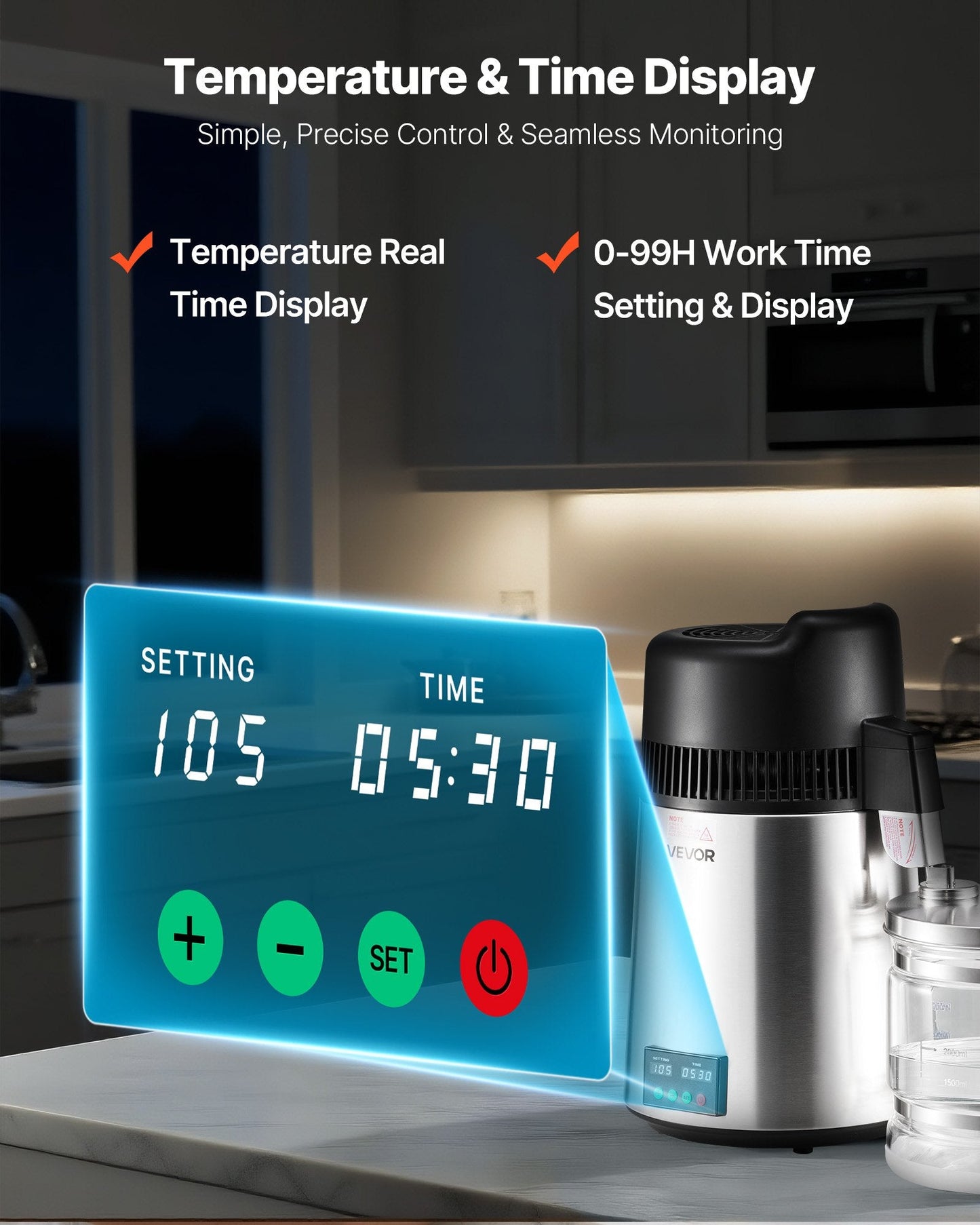 6L Water Distiller Home Countertop Purifier Machine 900W Stainless