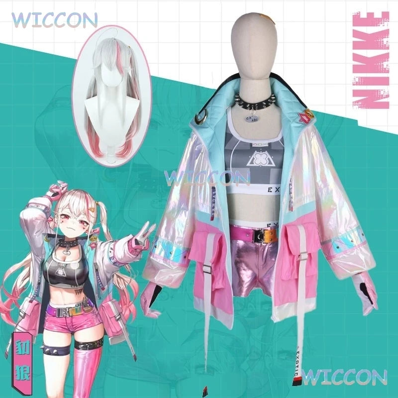 Jackal Cosplay Costume Coat PantsGame NIKKE The Goddess Of Victory  Jackal Cosplay Wig Halloween Party Role Play Outfit Women