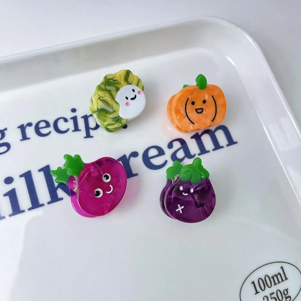 Cartoon Acetate Simulation Fruit Hair Clip Vegetable Series Small Grab Clip Mini Hair Claw Hair Accessories Geometry