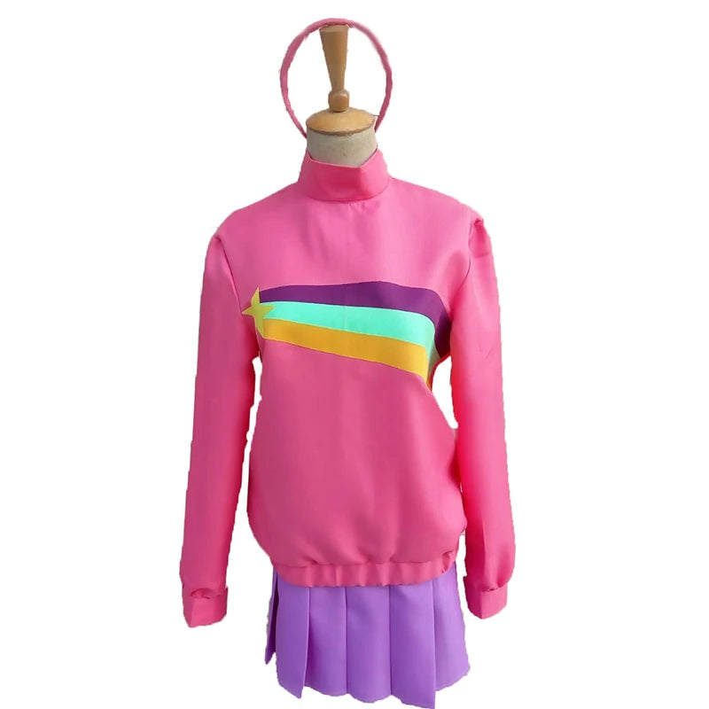 Mabel Pines Cosplay Costume with hair accessory for Halloween and Christmas for Men Women