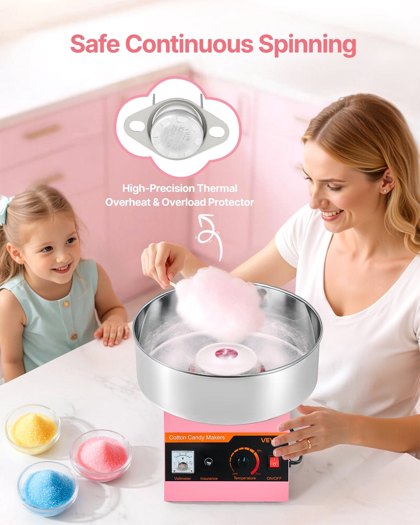 Commercial Cotton Candy Machine Electric Sugar Floss Maker Stainless