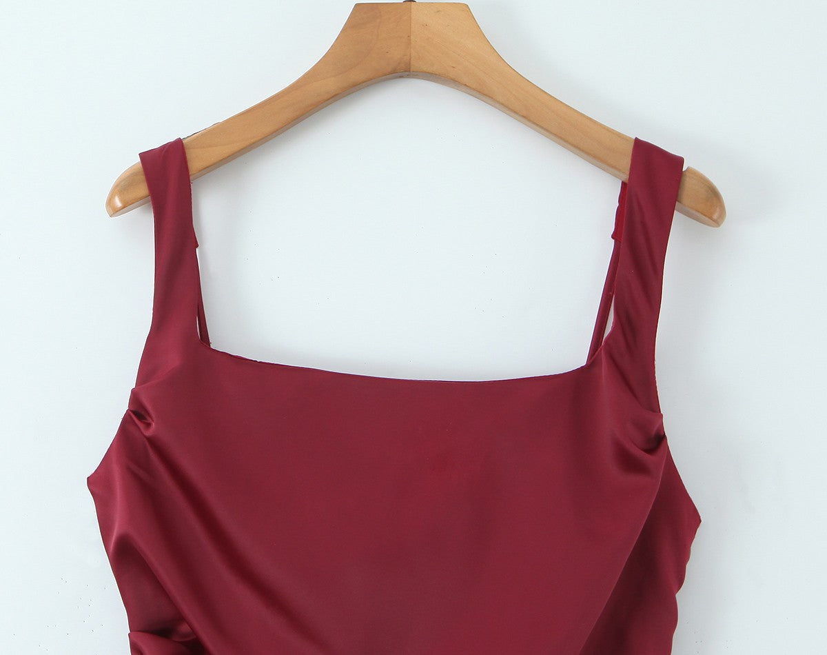 Sexy Oblique Shoulder Sleeveless Boning Corset Cocktail Evening Dress