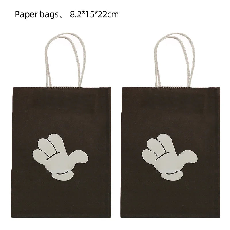 21*15*8cm Disney Mickey Mouse Paper Gift Bag Festival With Handles Baby Shower Candy Bags Kids Minnie Birthday Party Supplies ﻿