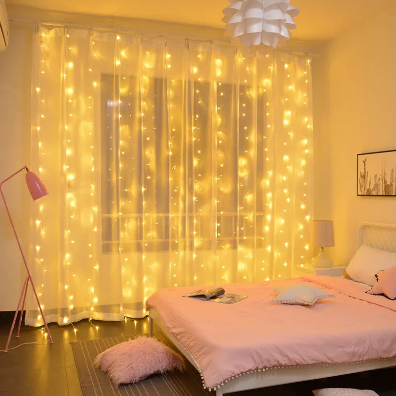 6M/3M USB LED Curtains Festoon Led Light Garlands New Year Christmas decorations Wedding Decor Outdoor Garden Lights