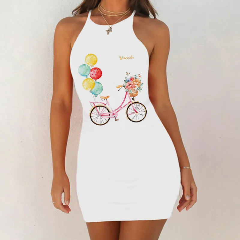 Nightgown Women Kawaii Korean Graphic Nightdress Plus Size Night Dress Sexy Sleepwear Slim Pack Hip Sleeveless Sleepshirts