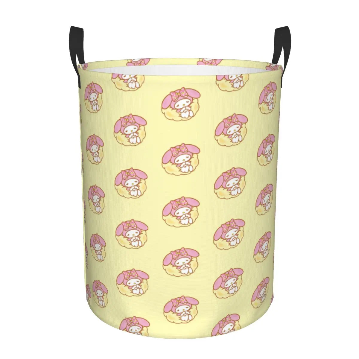 Custom Melody Laundry Basket Collapsible Pink Rabbit Clothes Hamper for Baby Kids Toys Storage Bin