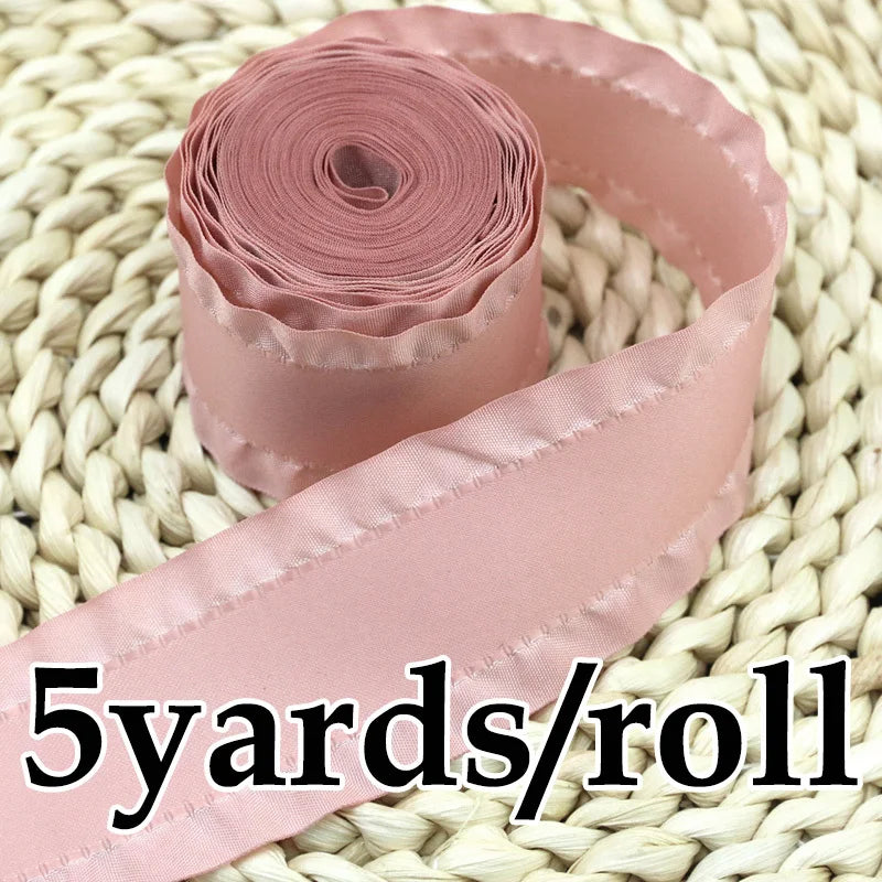 (5Yards/roll) 4cm Skirt Shape Satin Ribbon Hair Bow Gift Wedding Christmas Lace Sewing Accessories Tablecloth Curtain Decoration