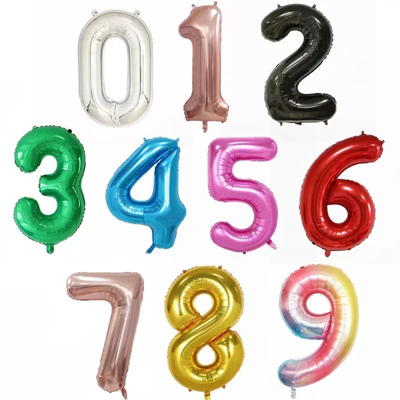 50pcs 40Inch Birthday Balloons Foil Helium Number Balloon 0-9 Birthday Wedding Party Decoration Baby Shower Figures Air Globos