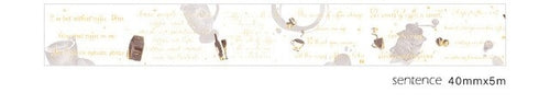 15 40mm*5m Coffee Cup Gold Washi Tape