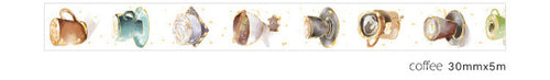 15 40mm*5m Coffee Cup Gold Washi Tape