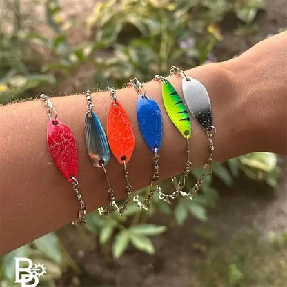R7UF Alloy Fishing Lure Charm Bracelet Adjustable Wristband Handcraft Hook Designs Outdoor Sports Jewelry Accessory