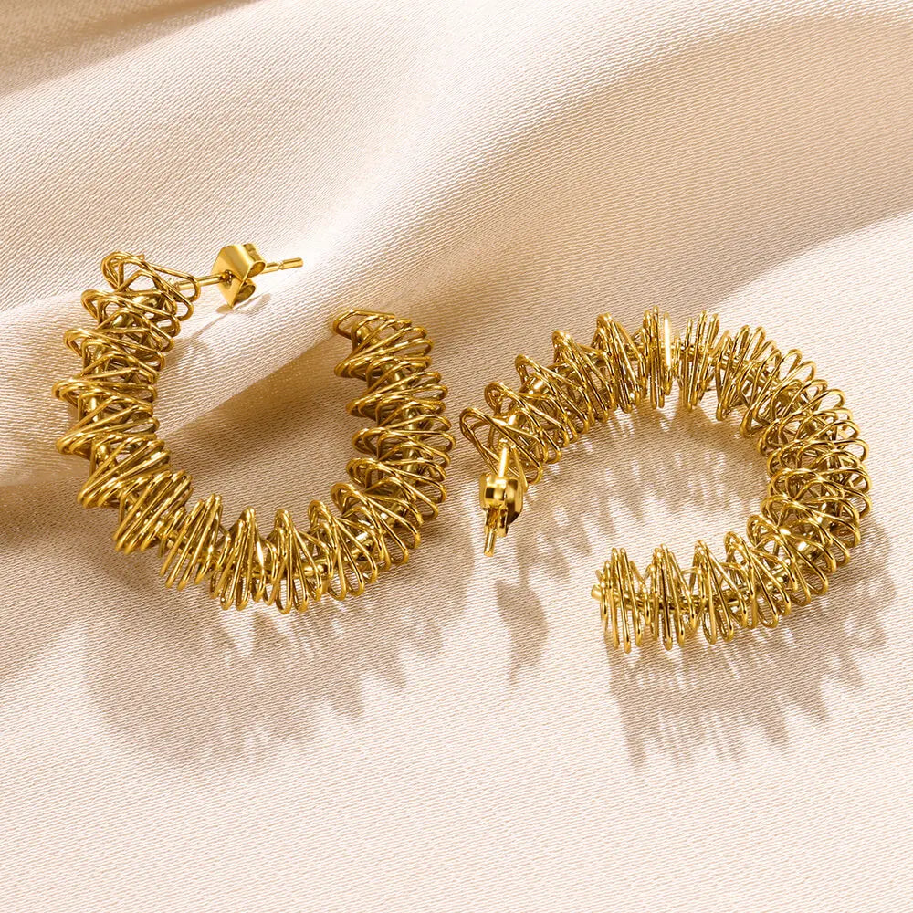 Bow Earring Butterfly  Aretes Stainless Steel Earrings For Women Spring Coil Twisted Earring Brincos Christmas Party Jewelry