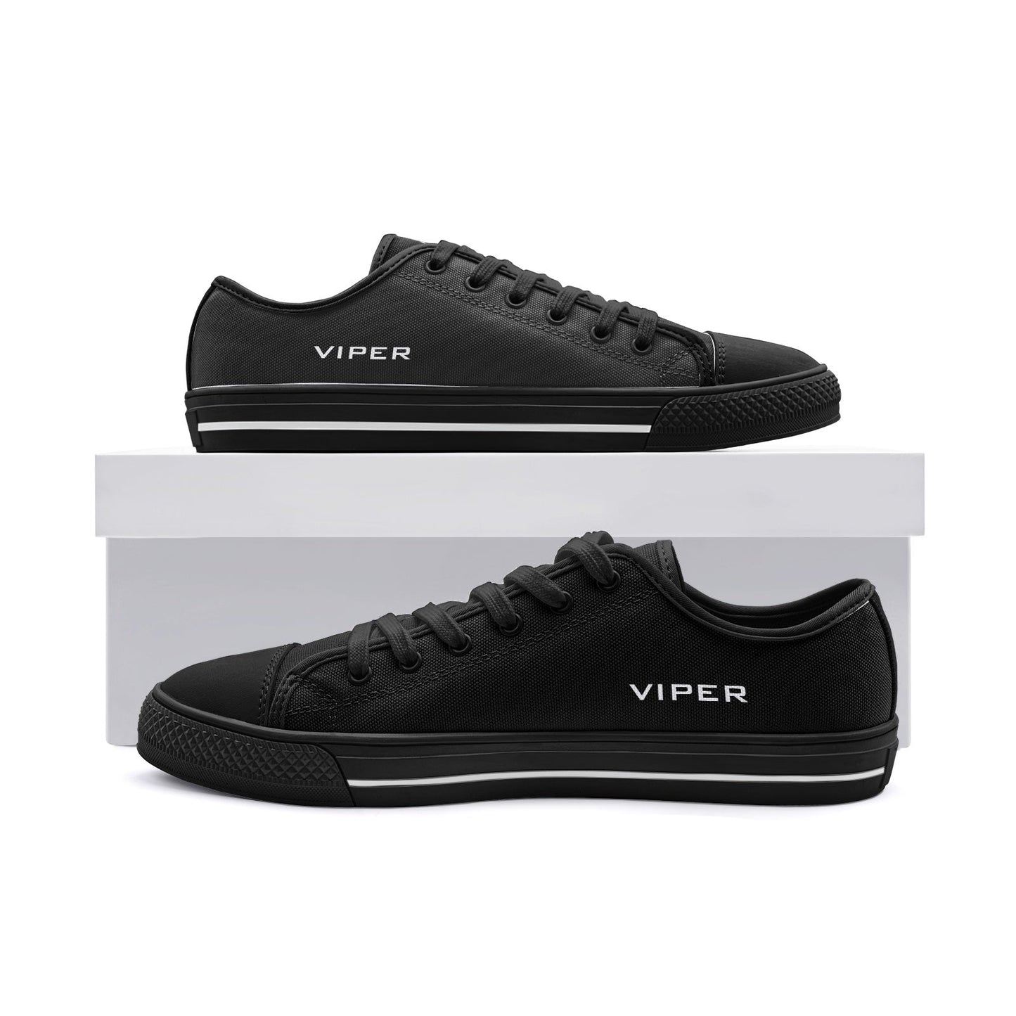 VIPER SHOES STYLE 54TT Low Top Black Canvas Shoes
