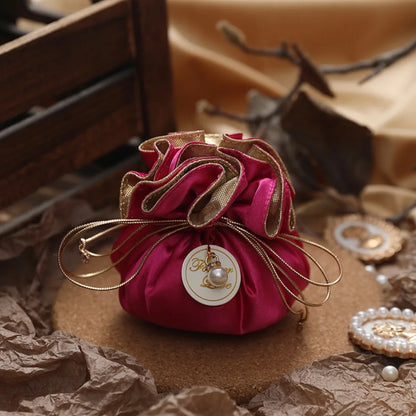 4Pcs Portable Candy Packaging Bags Chinese Style Light Luxury Drawstring Bag Fashion Cloth Velvet Storage Bag Festival