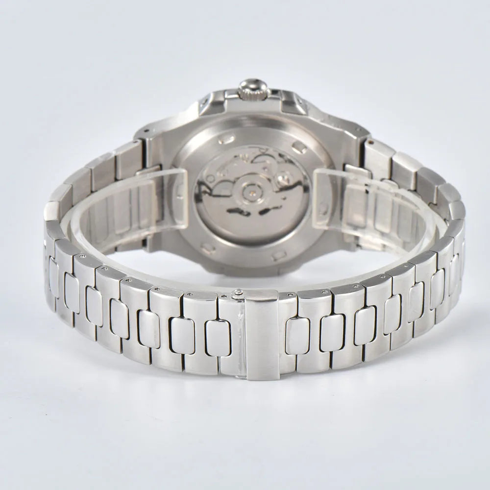 43mm fashional NH35 automatic wristwatches for men paired with 316L stainless steel bracelet and Japan NH35 automatic movement