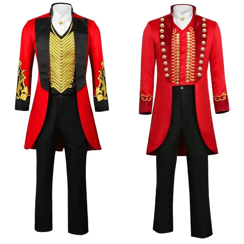 HAni 2025 Movie great showman cosplay costume adult red coat shirt pants fulll set circus king Barnum role play suit ☆★ww