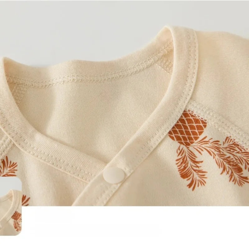 Infant Baby Clothes 0-6M Baby Girls Boys Cotton Butterfly Jumpsuit 2Pcs Set Soft Breathable Print Newborn Baby Casual Daily Wear