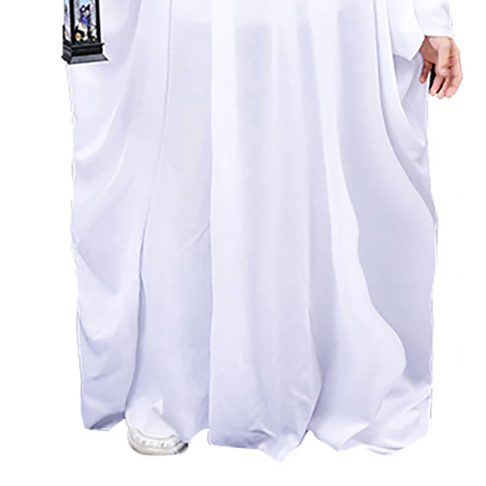 Halloween Baby Ghost Cloak Boy Girl Christmas Ghost Cape Makeup Ball Kids Adult Party Cosplay Stage Wear White Knitted Costume