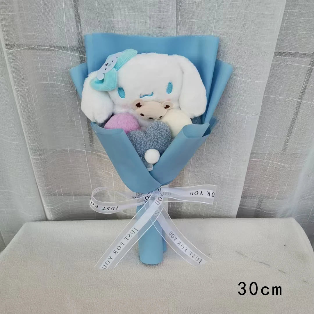 Kuromi Plush Doll Bouquet Sanrio Hello Kitty My Melody Cinnamoroll Stuffed Plushies Valentine's Day Christmas Birthday Gifts