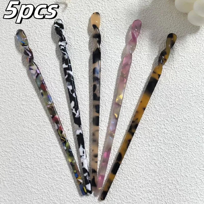 Colored Acetate Hairpin for Woman Elegant Temperament Meatball Head Hair Pin Fashion Girl Hair Clip Hair Accessories