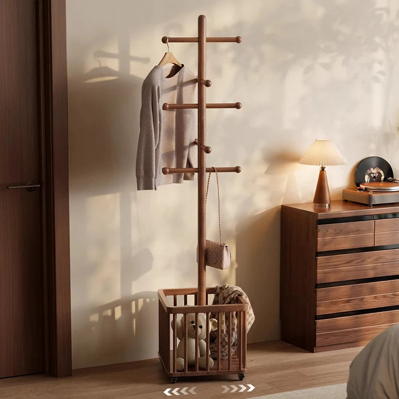 Nordic Living Room Coat Racks Wooden Clothes Organizer Space Saving Coat Racks Wall Minimalist Porte Manteau Trendy Furniture