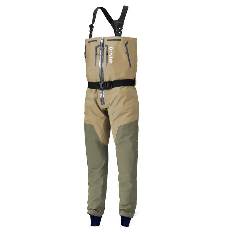 Zippered Waterproof Wader Without Boots Fisherman Clothing for Hot Weather Protective Against Saltwater Freshwater Surf Fishing