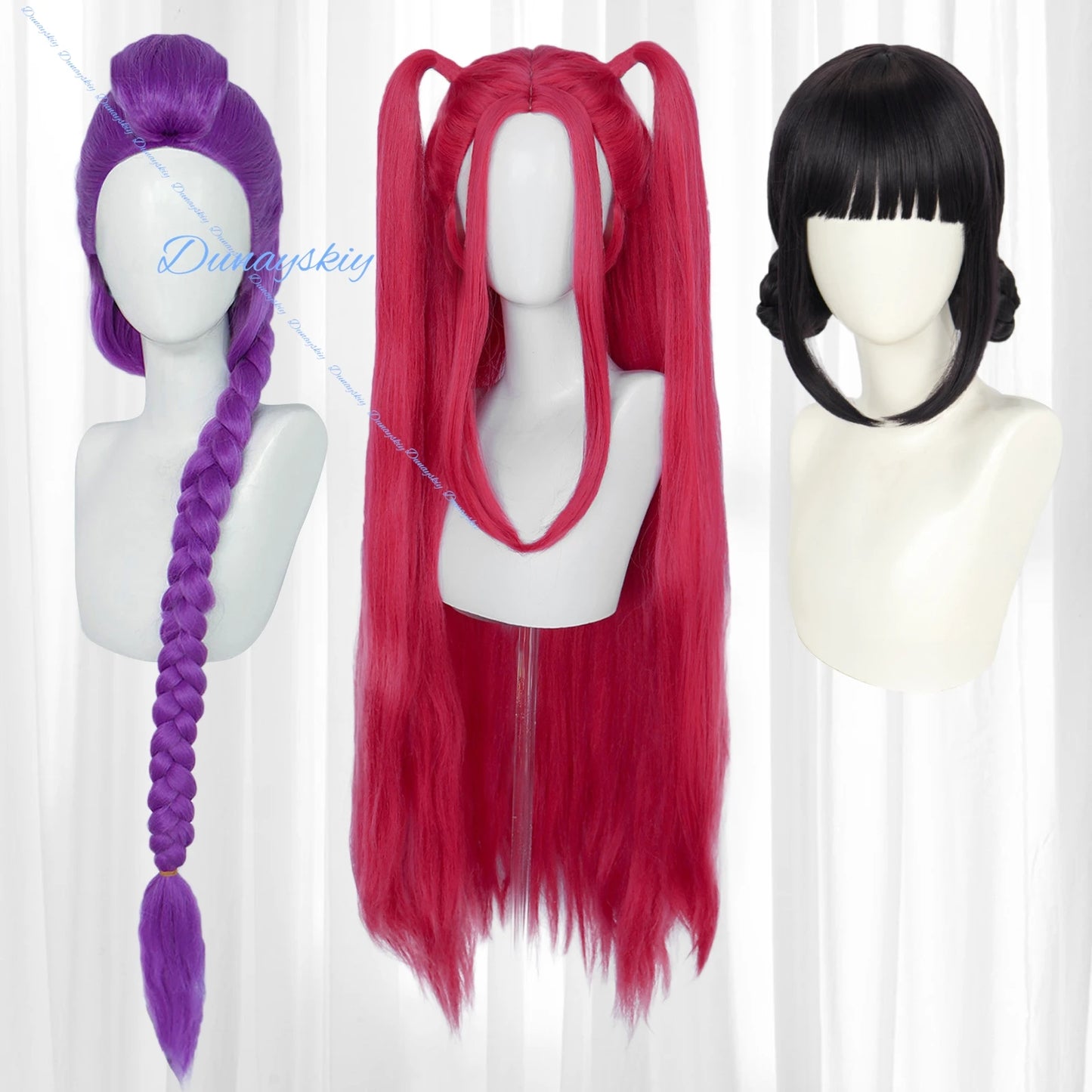 Kpop Demon Hunters Cosplay Wig Set - Rumi/Zoey/Mira Heat-Resistant Synthetic Hair for Anime Con & Halloween Costume