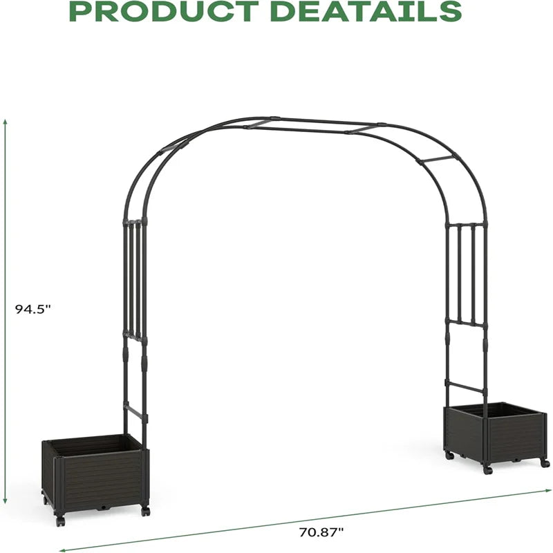 Span Garden Arch Trellis for Climbing Plants, Metal Wedding Arch Flowers Frame Backdrop Stand,Balloon Decor Garden Arch Arbor