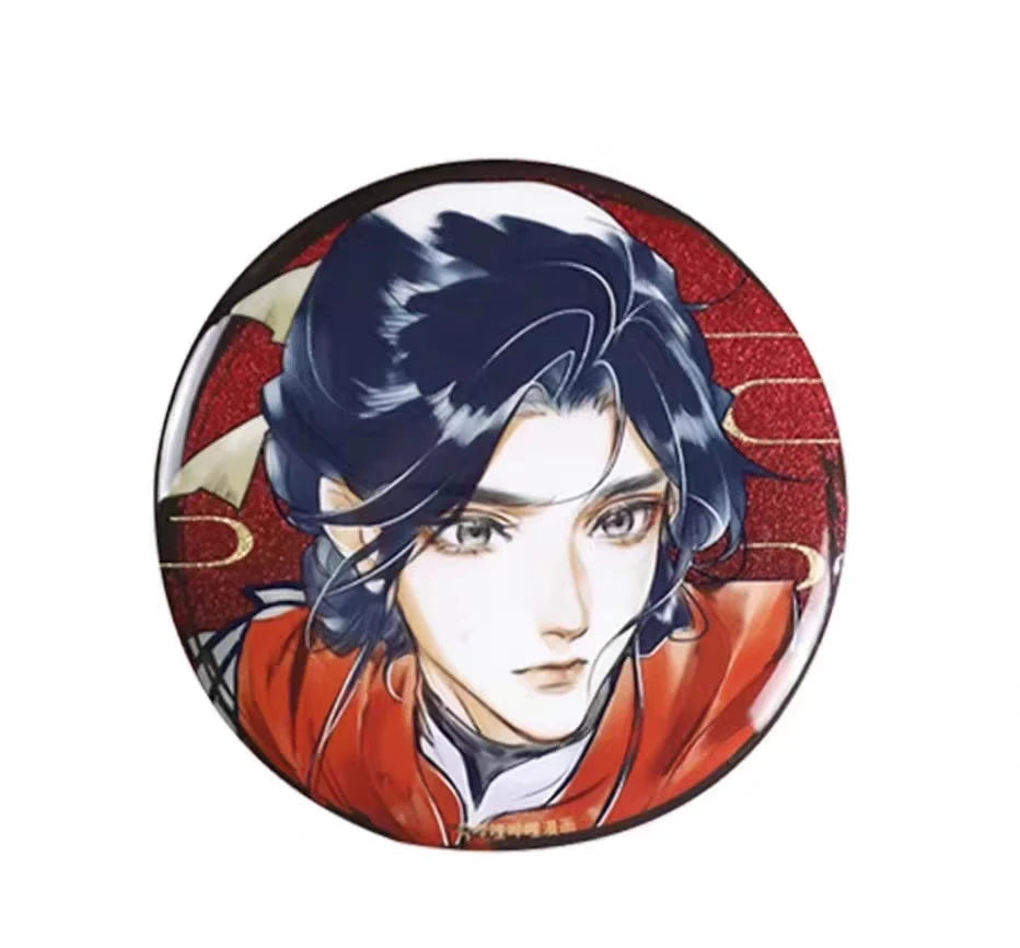 58mm Hua Cheng Xie Lian Cartoon Figure Badge Anime Peripheral Heaven Official'S Blessing Pins For Backpack Shirt Jewelry Gift