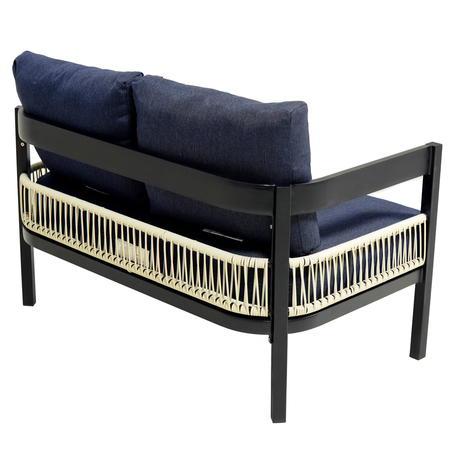 Multi-person Outdoor Iron Sofa Set with Table, Rattan Decoration,