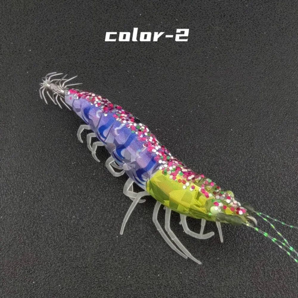 10cm Length Squid Bait 12g Weight Watermelon Laser Horizontal Jig Rattle Lure Horizontal Design Squid Jig Squid Fishing