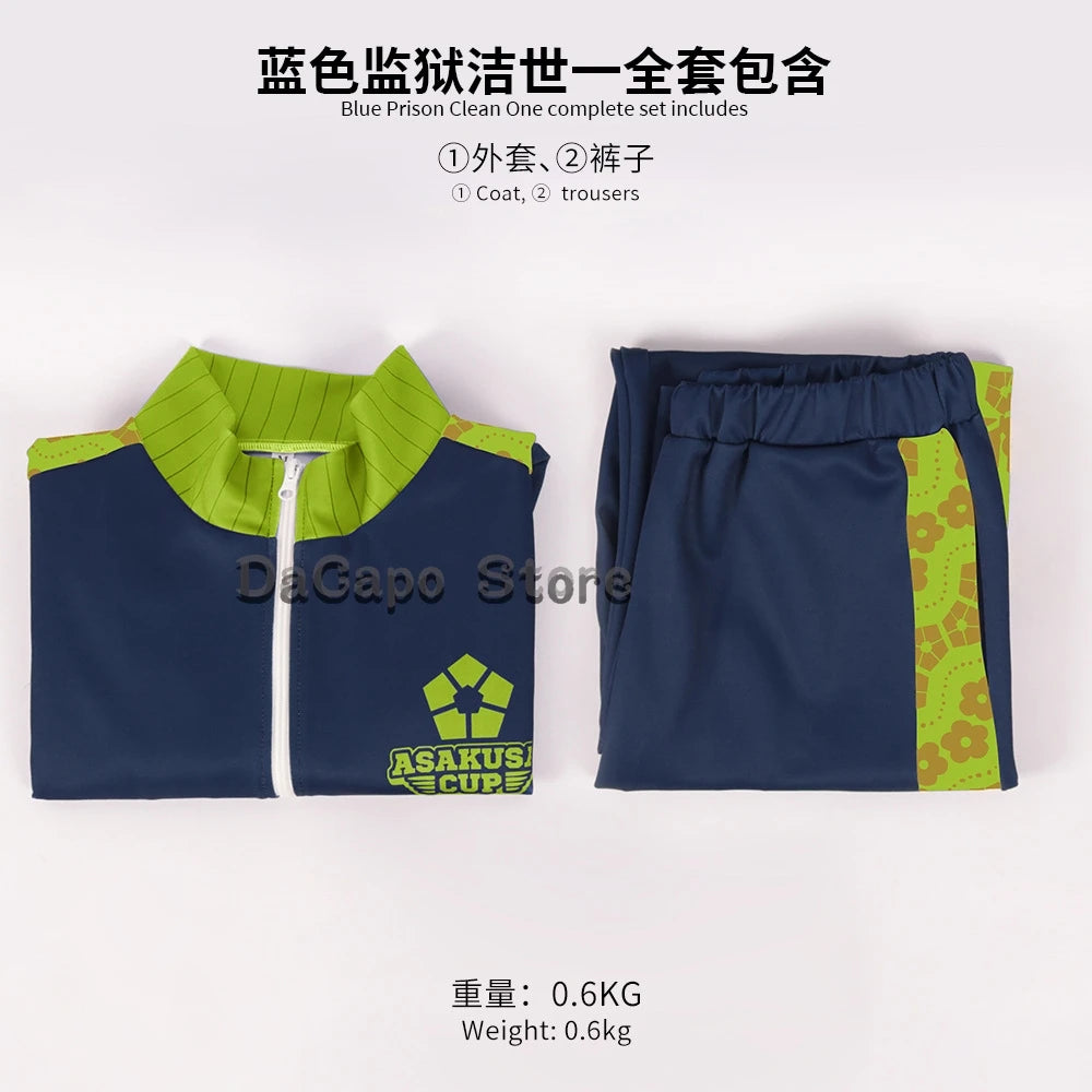 Blue Lock Yoichi Isagi Cosplay Costume Meguru Bachira Seishiro Nagi Reo Mikage Cosplay Coat Pants Sportswear F