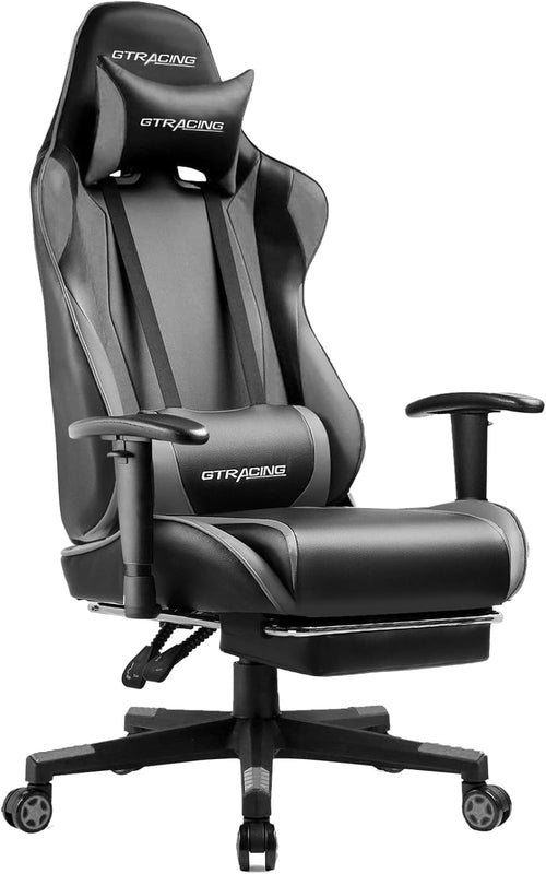 Ergonomic Gaming Chair With Footrest For Long Sessions Gray