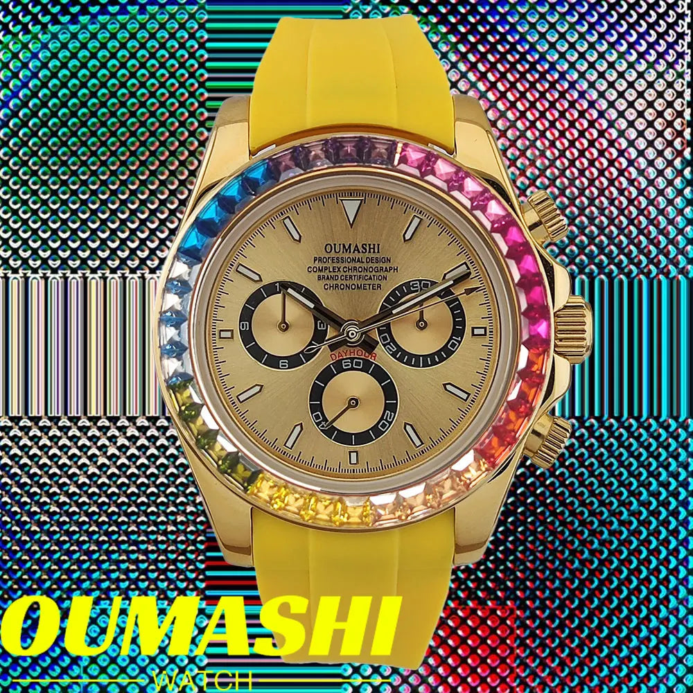 Luxury watches customized gold Chronograph Equation Racing Men Automatic Mechanical Watch Waterproof 10ATM Sapphire 4613Movement