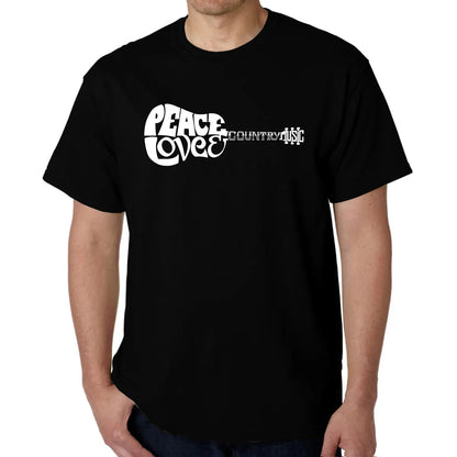 Summer 2025 Peace Love Country - Men's Word Art Cotton Man Woman T-shirts Unisex Comfortable Round Neck Tops Oversized T-shirt