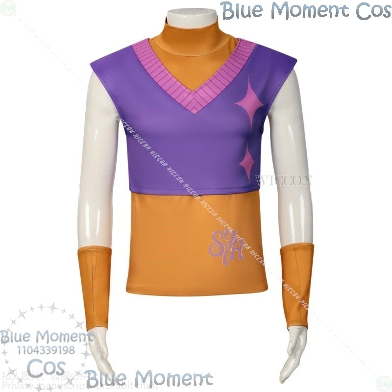 Mystery Saja Boys Cosplay Movie Kpop Demon Anime Suda Pop Stage Uniform Purple Vest Yellow Sleeve Korea Boys Group Halloween Cos