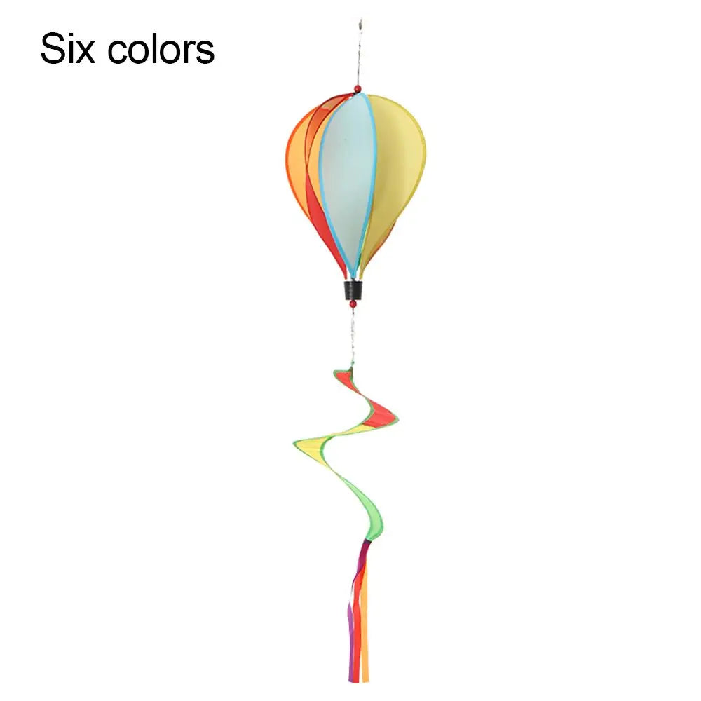 110CM Giant Rainbow Hot Air Balloon Garden Wind Spinners Pinwheels Whirligigs Windmill Toys for Yard Lawn Decorations Outdoor