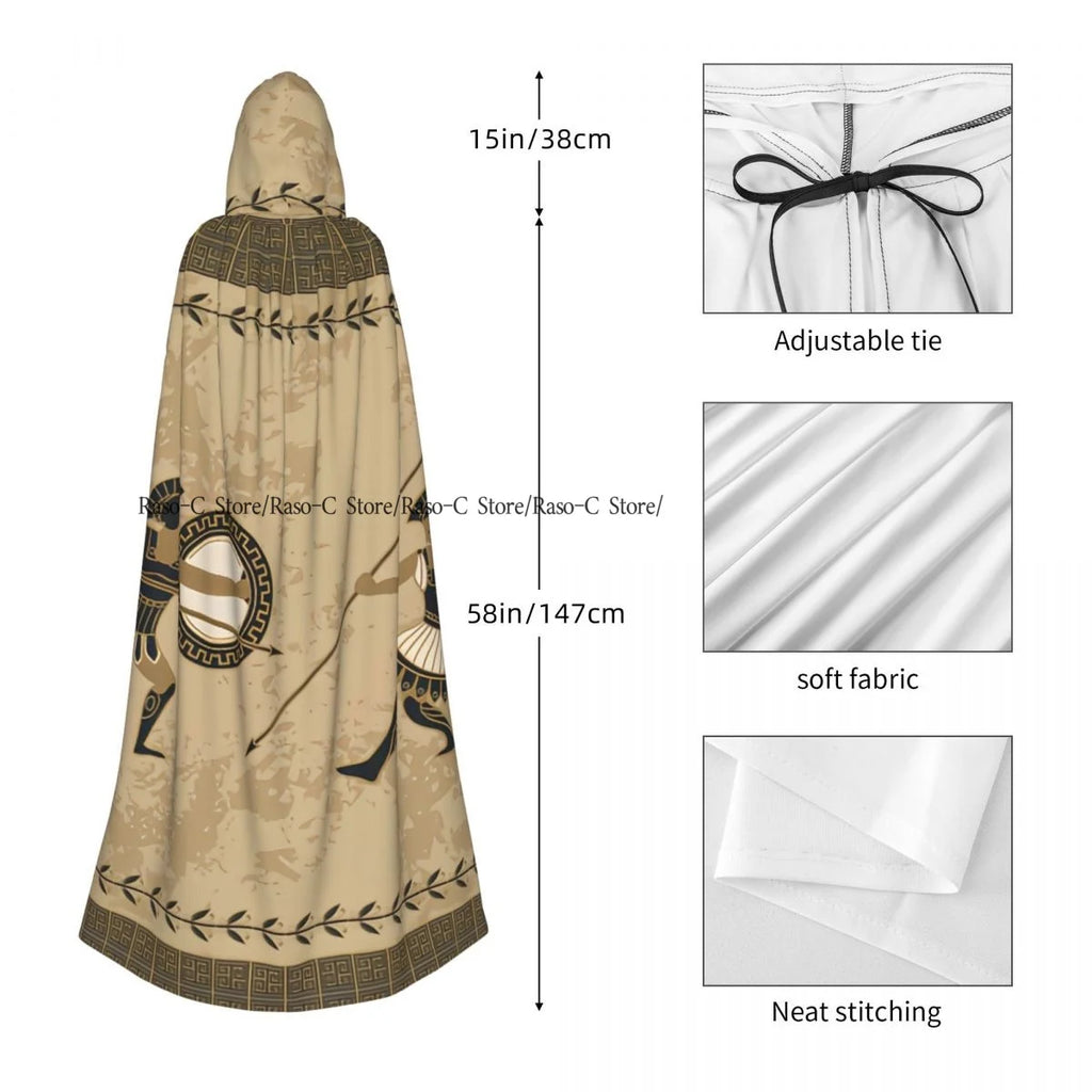 Unisex Adult Ancient Greek Fighting People Cloak with Hood Long Witch Costume Cosplay