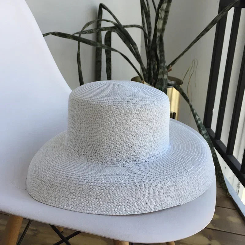 2025 New Audrey Hepburn straw hat sunken modelling tool bell-shaped big brim hat vintage high pretend bility tourist beach ★ ★ ★