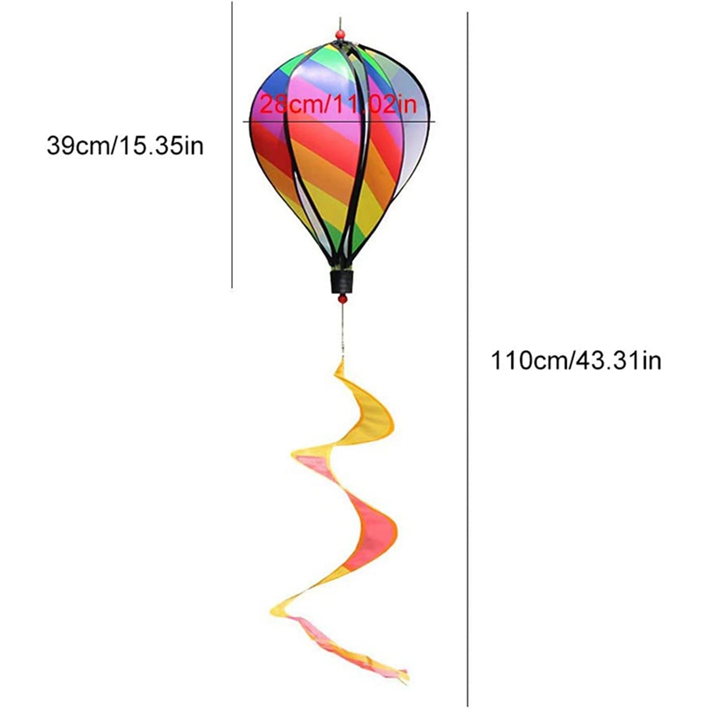 4PCS Balloon Wind Spinner Striped Windsock Balloon Yard Decor Spiral Balloon Windmill-ABQU