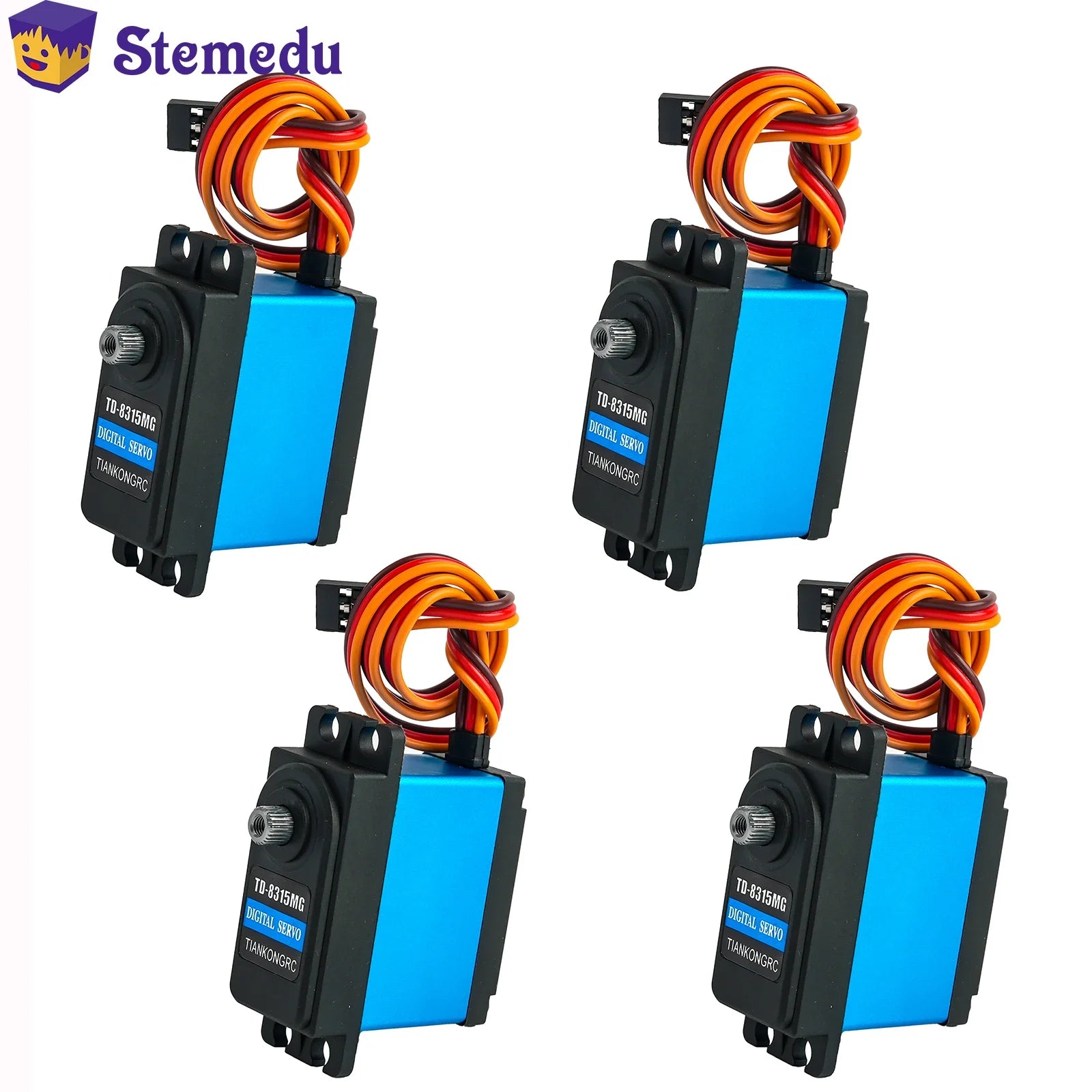 4X 15KG Carbon Brush Motor Standard Digital Servo Metal Gear Waterproof For 1/8 1/10 1/12 Scale Drift Car Crawler 180/270 Degree