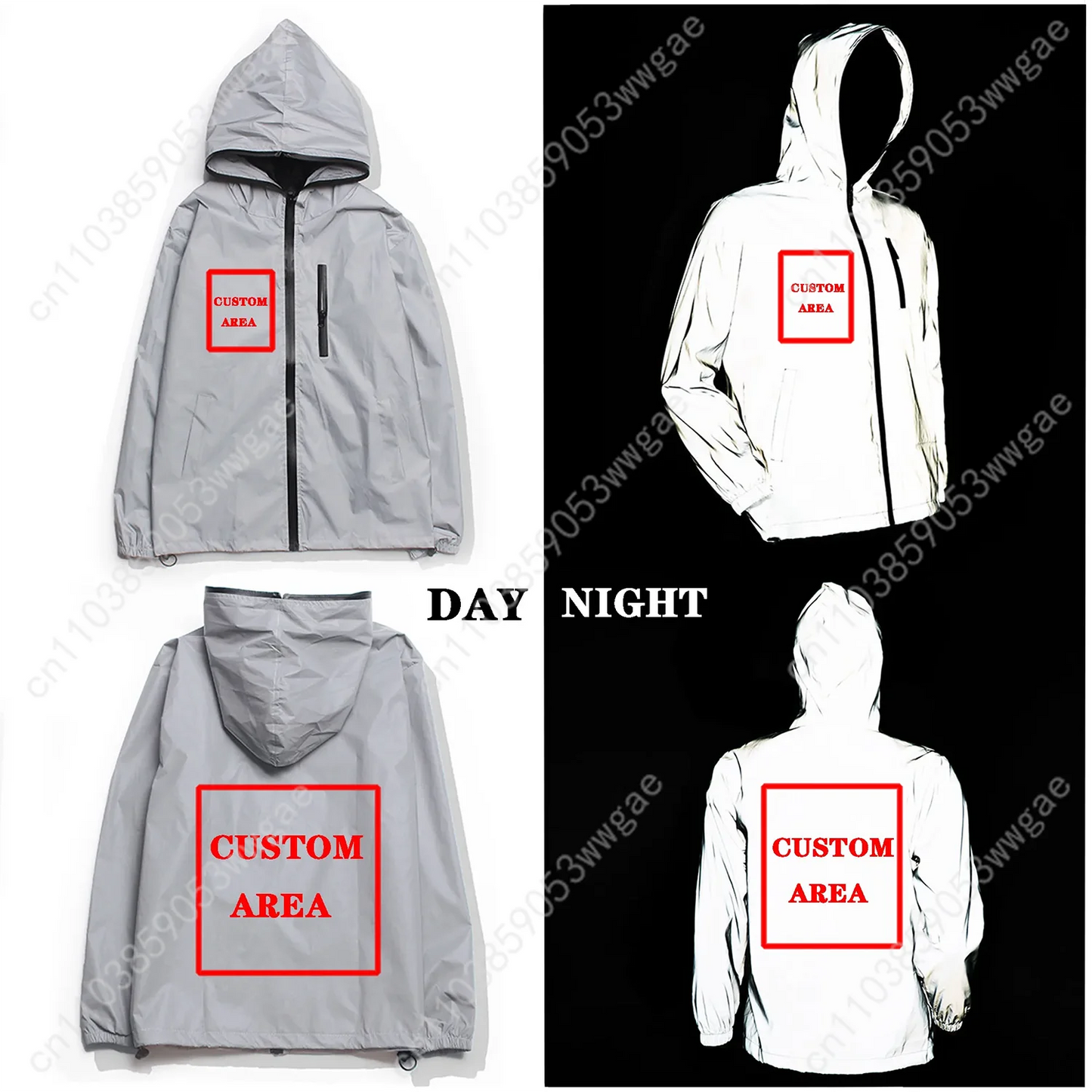 Bleach Reflective Jacket Mens Womens Coat Hooded Windbreaker Run Pocket Jackets Cycling Hiking Zipper Anime Personalized Hoodie